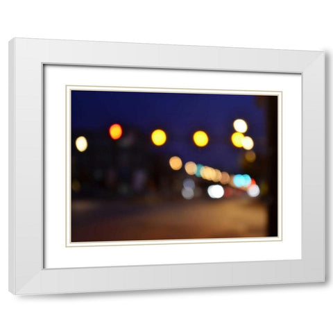 Bokeh Abstract II White Modern Wood Framed Art Print with Double Matting by Chandler, Sharon