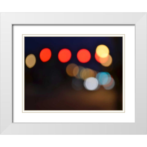 Bokeh Abstract IV White Modern Wood Framed Art Print with Double Matting by Chandler, Sharon