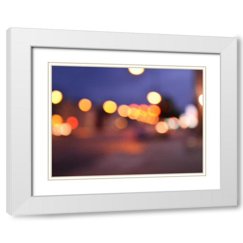 Bokeh Abstract V White Modern Wood Framed Art Print with Double Matting by Chandler, Sharon