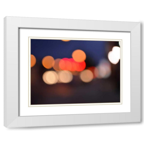 Bokeh Abstract VI White Modern Wood Framed Art Print with Double Matting by Chandler, Sharon