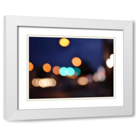 Bokeh Abstract VII White Modern Wood Framed Art Print with Double Matting by Chandler, Sharon