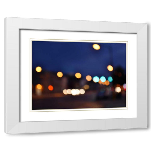 Bokeh Abstract VIII White Modern Wood Framed Art Print with Double Matting by Chandler, Sharon