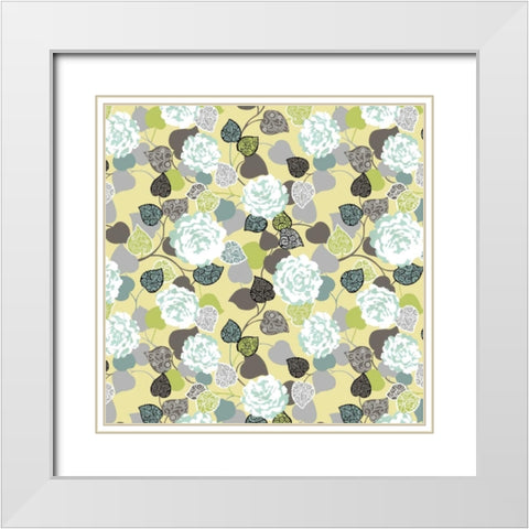 Floral Glamour II White Modern Wood Framed Art Print with Double Matting by Hoffman, Katia