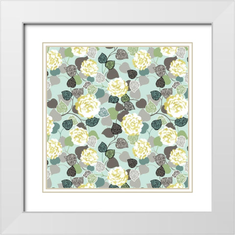 Floral Glamour III White Modern Wood Framed Art Print with Double Matting by Hoffman, Katia
