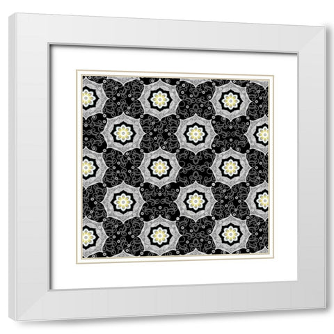 Glamour Medallions I White Modern Wood Framed Art Print with Double Matting by Hoffman, Katia