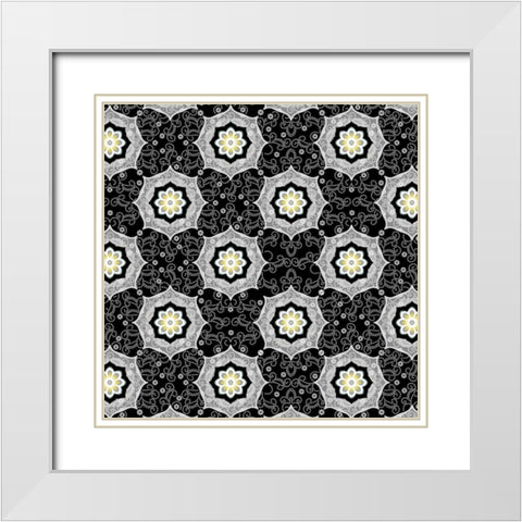 Glamour Medallions I White Modern Wood Framed Art Print with Double Matting by Hoffman, Katia
