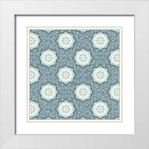 Glamour Medallions II White Modern Wood Framed Art Print with Double Matting by Hoffman, Katia