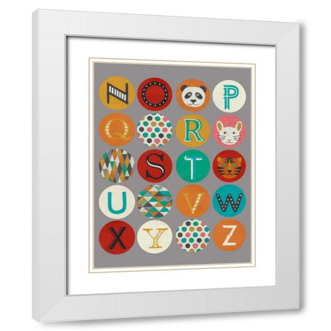 Luciens Alphabet II White Modern Wood Framed Art Print with Double Matting by Zarris, Chariklia