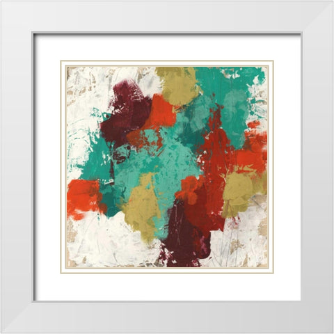 Kaleidoscope Signals II White Modern Wood Framed Art Print with Double Matting by Vess, June Erica