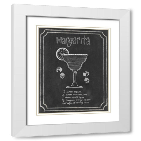 Chalkboard Cocktails IV White Modern Wood Framed Art Print with Double Matting by Popp, Grace