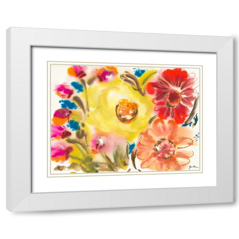 Bed of Roses IV White Modern Wood Framed Art Print with Double Matting by Minasian, Julia
