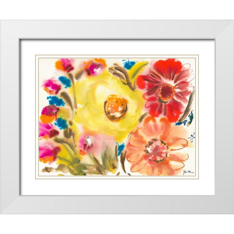 Bed of Roses IV White Modern Wood Framed Art Print with Double Matting by Minasian, Julia