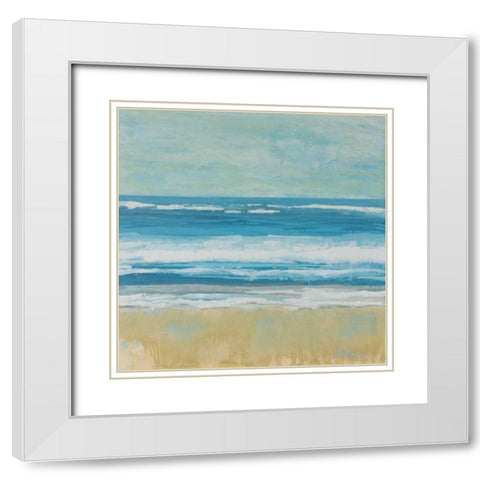 Puddle Beach White Modern Wood Framed Art Print with Double Matting by Roll, Dlynn