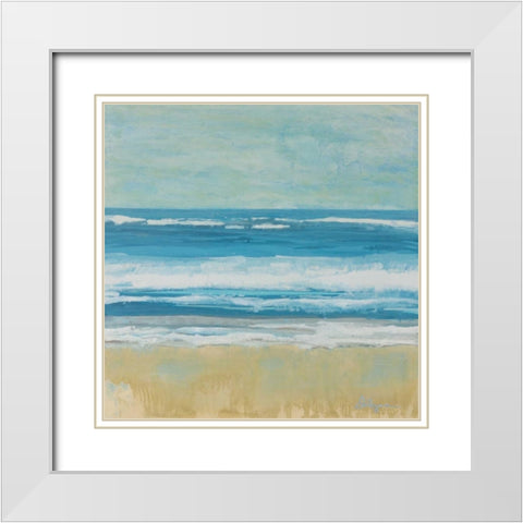 Puddle Beach White Modern Wood Framed Art Print with Double Matting by Roll, Dlynn