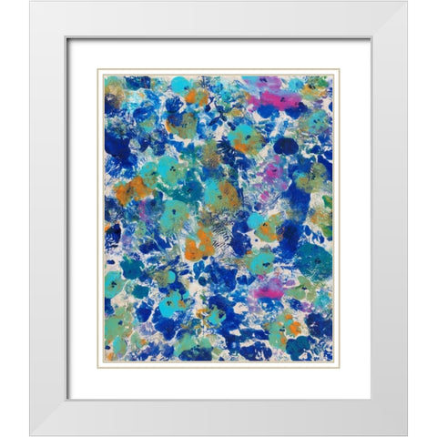 Floral Bright II White Modern Wood Framed Art Print with Double Matting by OToole, Tim