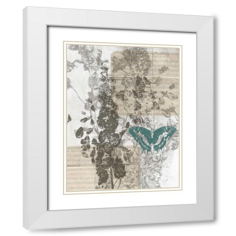 A Touch of Teal II White Modern Wood Framed Art Print with Double Matting by Goldberger, Jennifer