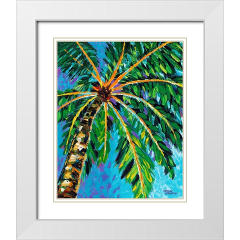 Under the Palms I White Modern Wood Framed Art Print with Double Matting by Vitaletti, Carolee