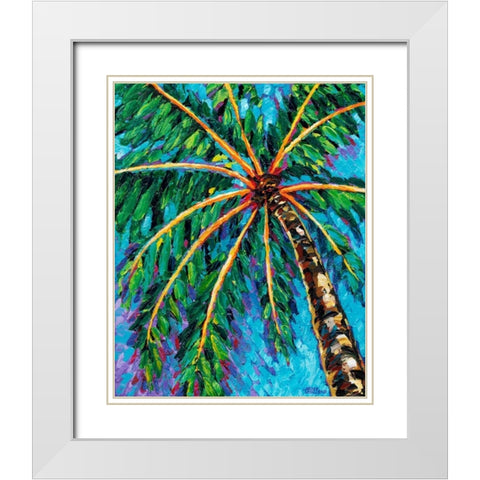 Under the Palms II White Modern Wood Framed Art Print with Double Matting by Vitaletti, Carolee
