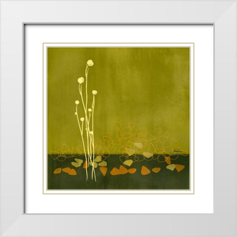 River Rocks I White Modern Wood Framed Art Print with Double Matting by Evelia Designs