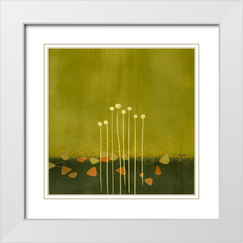 River Rocks II White Modern Wood Framed Art Print with Double Matting by Evelia Designs
