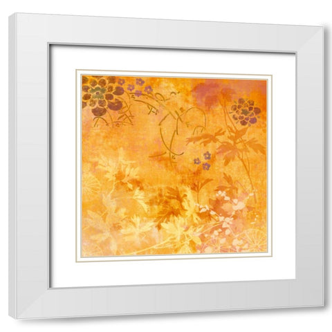 Ginger Fall II White Modern Wood Framed Art Print with Double Matting by Evelia Designs