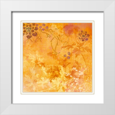 Ginger Fall II White Modern Wood Framed Art Print with Double Matting by Evelia Designs