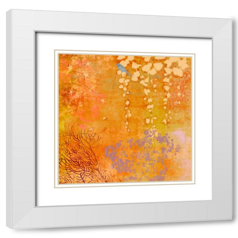 Ginger Fall III White Modern Wood Framed Art Print with Double Matting by Evelia Designs