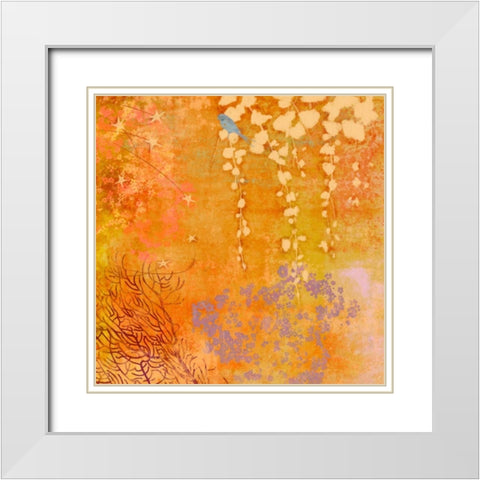 Ginger Fall III White Modern Wood Framed Art Print with Double Matting by Evelia Designs