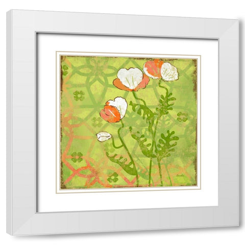 English Tea Garden IV White Modern Wood Framed Art Print with Double Matting by Evelia Designs