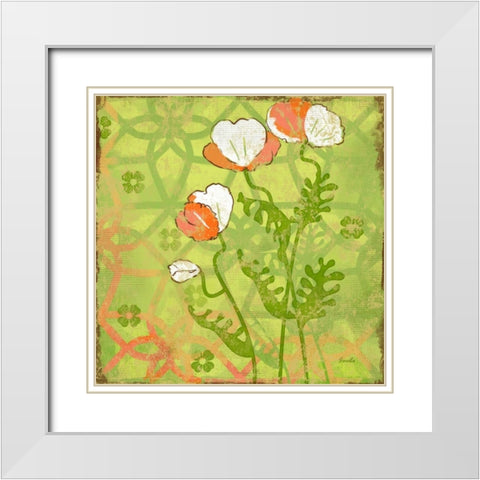 English Tea Garden IV White Modern Wood Framed Art Print with Double Matting by Evelia Designs