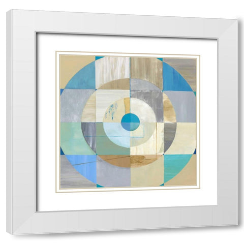 Circle Center I White Modern Wood Framed Art Print with Double Matting by Joy, Julie