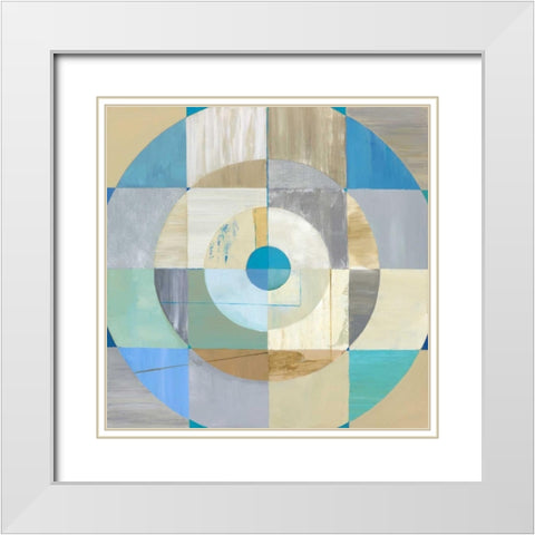 Circle Center I White Modern Wood Framed Art Print with Double Matting by Joy, Julie