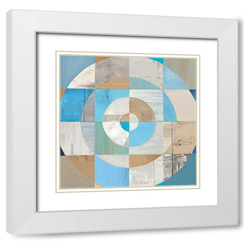 Circle Center II White Modern Wood Framed Art Print with Double Matting by Joy, Julie