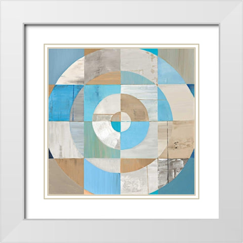 Circle Center II White Modern Wood Framed Art Print with Double Matting by Joy, Julie