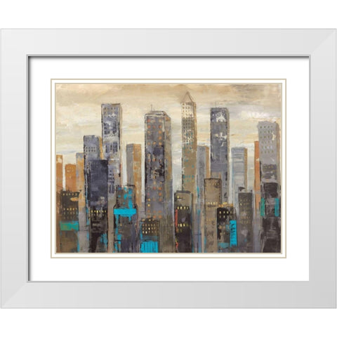 Urban Lights I White Modern Wood Framed Art Print with Double Matting by Joy, Julie