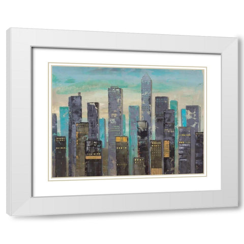 Urban Lights II White Modern Wood Framed Art Print with Double Matting by Joy, Julie