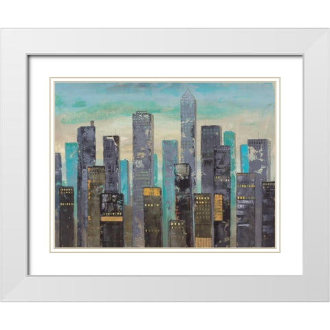 Urban Lights II White Modern Wood Framed Art Print with Double Matting by Joy, Julie