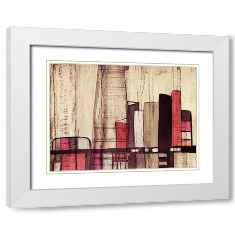Inner City I White Modern Wood Framed Art Print with Double Matting by Orlov, Irena