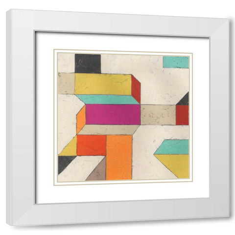 Tessellate I White Modern Wood Framed Art Print with Double Matting by Vess, June Erica
