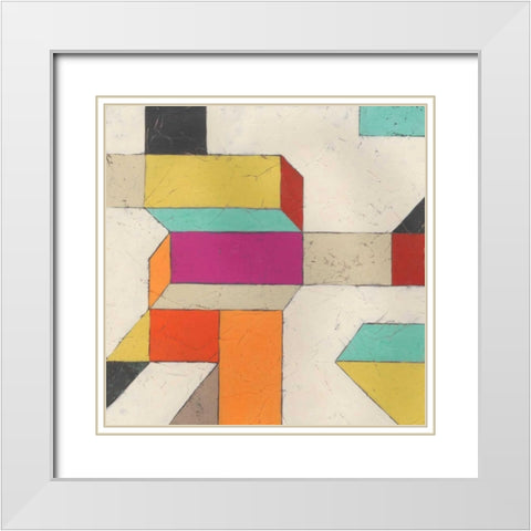 Tessellate I White Modern Wood Framed Art Print with Double Matting by Vess, June Erica