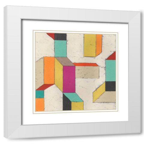 Tessellate III White Modern Wood Framed Art Print with Double Matting by Vess, June Erica