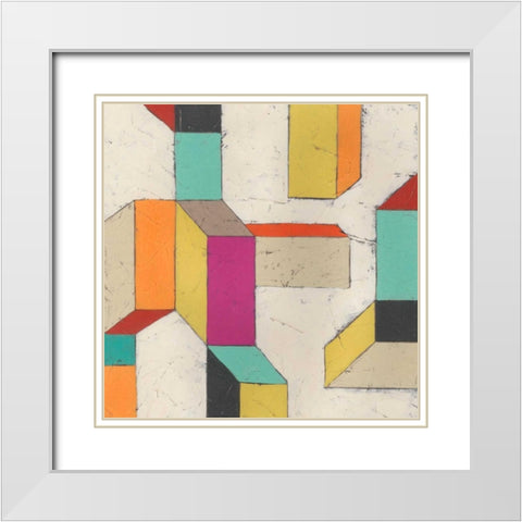 Tessellate III White Modern Wood Framed Art Print with Double Matting by Vess, June Erica