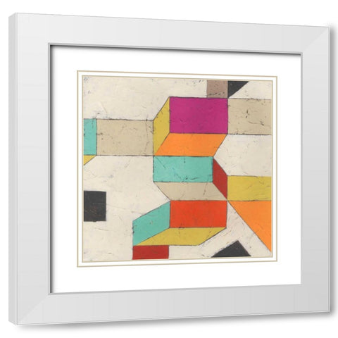 Tessellate IV White Modern Wood Framed Art Print with Double Matting by Vess, June Erica