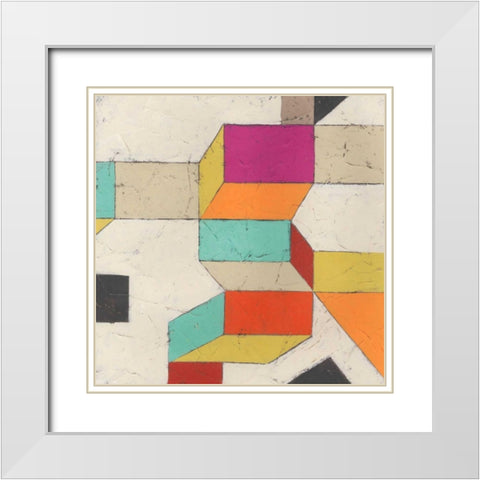 Tessellate IV White Modern Wood Framed Art Print with Double Matting by Vess, June Erica