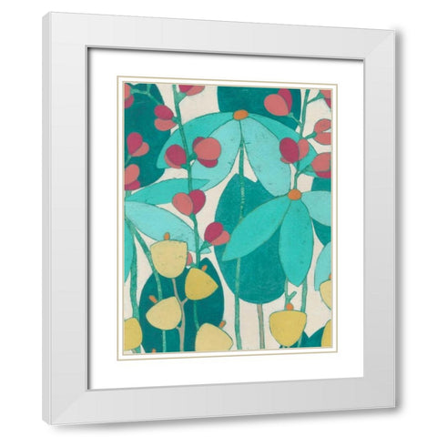 Wild Flower Glade I White Modern Wood Framed Art Print with Double Matting by Vess, June Erica