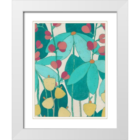 Wild Flower Glade I White Modern Wood Framed Art Print with Double Matting by Vess, June Erica
