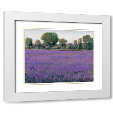 Lavender Field I White Modern Wood Framed Art Print with Double Matting by OToole, Tim