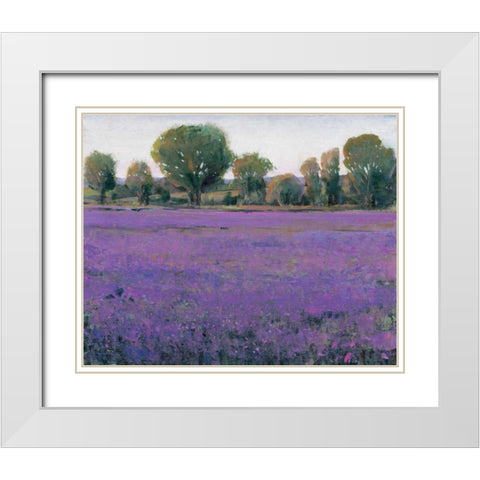 Lavender Field I White Modern Wood Framed Art Print with Double Matting by OToole, Tim