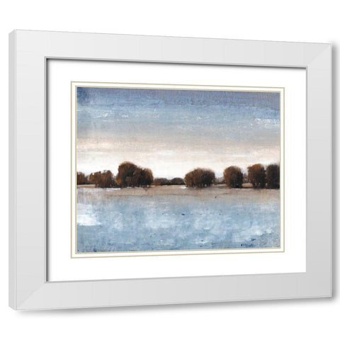 Distant Treeline I White Modern Wood Framed Art Print with Double Matting by OToole, Tim