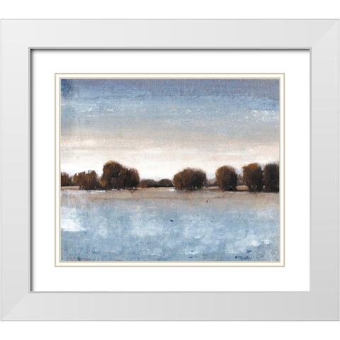 Distant Treeline I White Modern Wood Framed Art Print with Double Matting by OToole, Tim